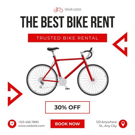 Platilla de diseño Discount on Best Bike Rent Service Instagram
