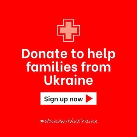Plantilla de diseño de Done para ayudar a las familias de Ucrania Instagram 