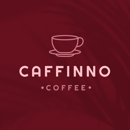 Coffee Shop Ad with Cup on Red Logo Design Template