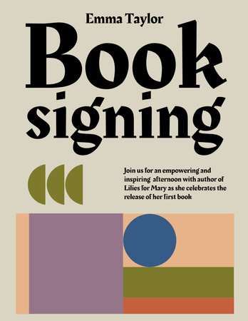 Book Signing Announcement Flyer 8.5x11in Design Template