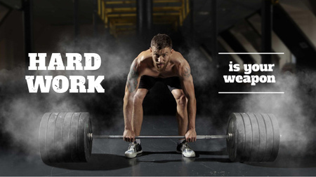Designvorlage Manhood Inspiration with Strong Man holding Barbell für Youtube Thumbnail