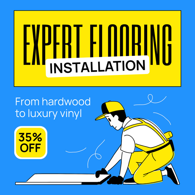 Flooring Installation from Hardwood to Luxury Animated Post tervezősablon
