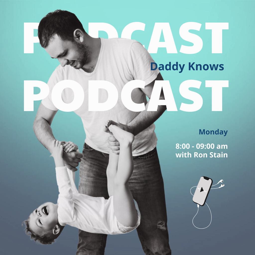 Podcast Announcement about Parenting  Podcast Cover Tasarım Şablonu