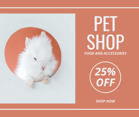 Pet Shop With Discounts For Food And Accessories Facebook Design Template