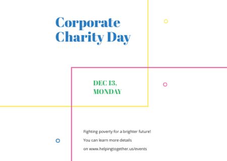 Plantilla de diseño de Corporate Charity Day Card 