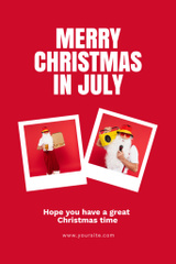 Christmas in July with Collage on Red