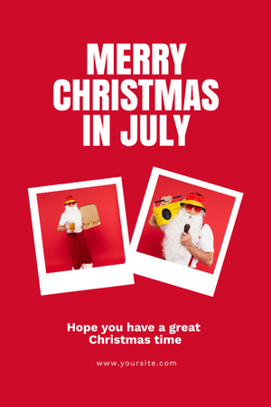 Christmas in July with Merry Santa Claus Flyer 4x6in Design Template