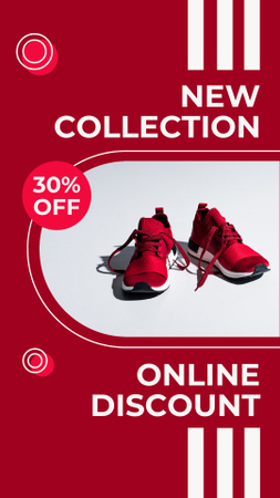 New Shoes Collection Ad with Trendy Sneakers Instagram Story Design Template