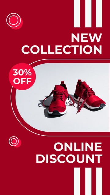 New Shoes Collection Ad with Trendy Sneakers Instagram Story Modelo de Design