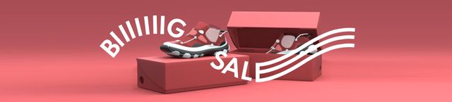 Modern Stylish Sneakers Sale Offer Ebay Store Billboard tervezősablon