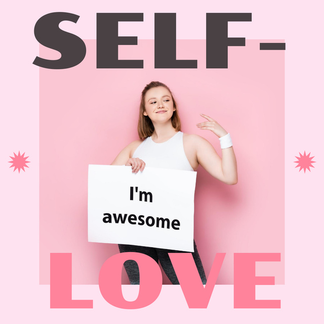 Motivational Phrase about Loving Yourself Instagramデザインテンプレート