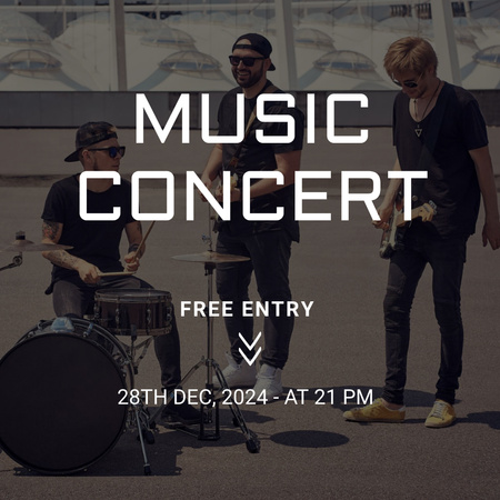 Rhythmic Music Concert Announcement With Free Entry Instagram – шаблон для дизайна