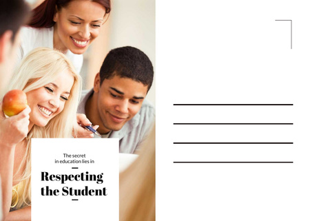 Happy Young students Postcard 5x7in Design Template
