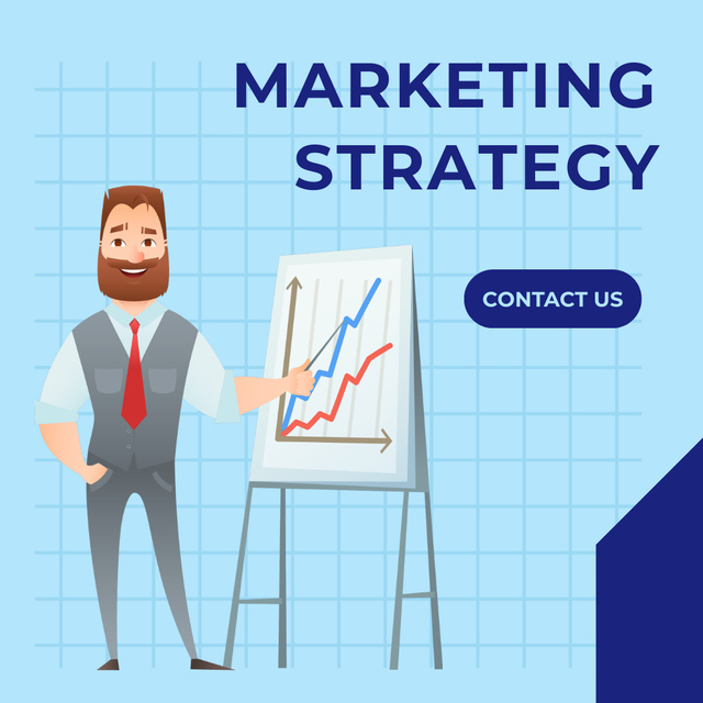 Marketing Strategy Service With Diagrams Instagram tervezősablon
