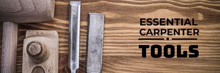 Ferramentas essenciais para carpinteiro Email header Modelo de Design