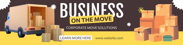 Moving Services Offer for Business Twitter tervezősablon