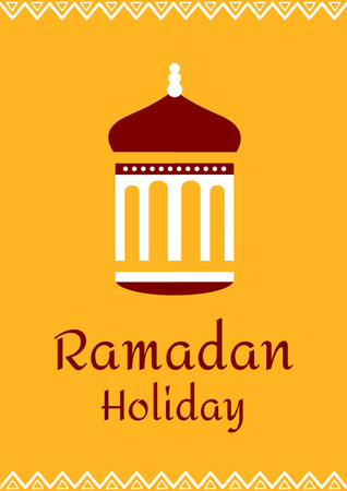Congratulations on Ramadan with Image of Mosque Poster A3 Modelo de Design