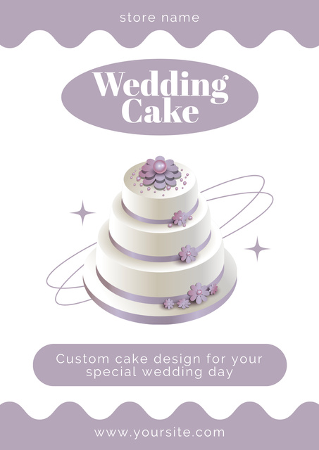 Traditional Cakes for Wedding Day Poster Design Template