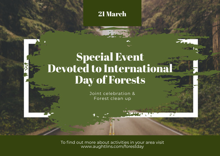 Modèle de visuel Annonce de l'événement spécial de la Journée internationale des forêts - Flyer A6 Horizontal