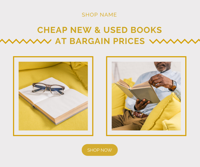 Cheap And New Books Sale Offer Facebook Šablona návrhu