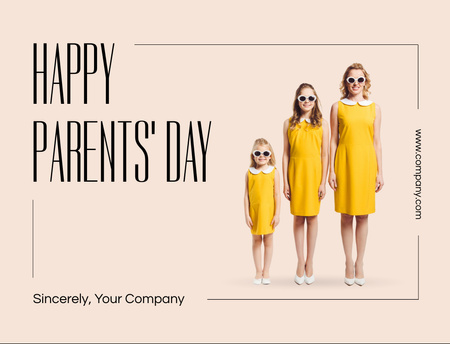 Happy Parents' Day Postcard 4.2x5.5in Design Template