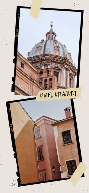 Rome old buildings view Snapchat Geofilter tervezősablon