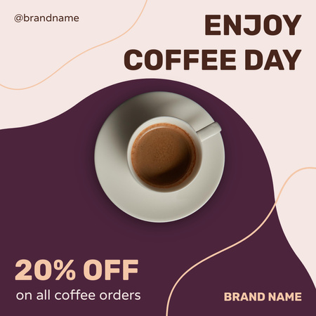 Ontwerpsjabloon van Instagram van Coffee Day Discount