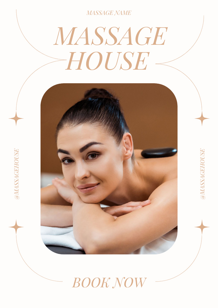 Plantilla de diseño de Hot Stone Massage Therapy Poster 