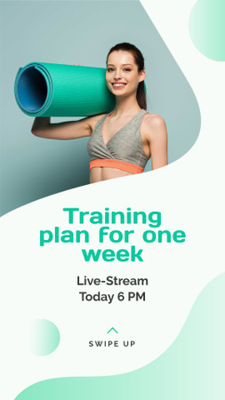 Designvorlage Live-Stream über Yoga-Trainingsplan für Instagram Story