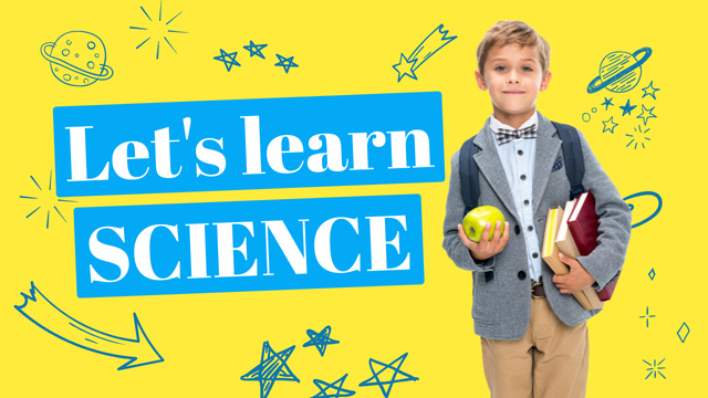 Learn Science With Boy Youtube Thumbnail Design Template