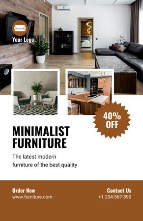 Minimalist Furniture Sale Announcement Flyer 5.5x8.5in Tasarım Şablonu