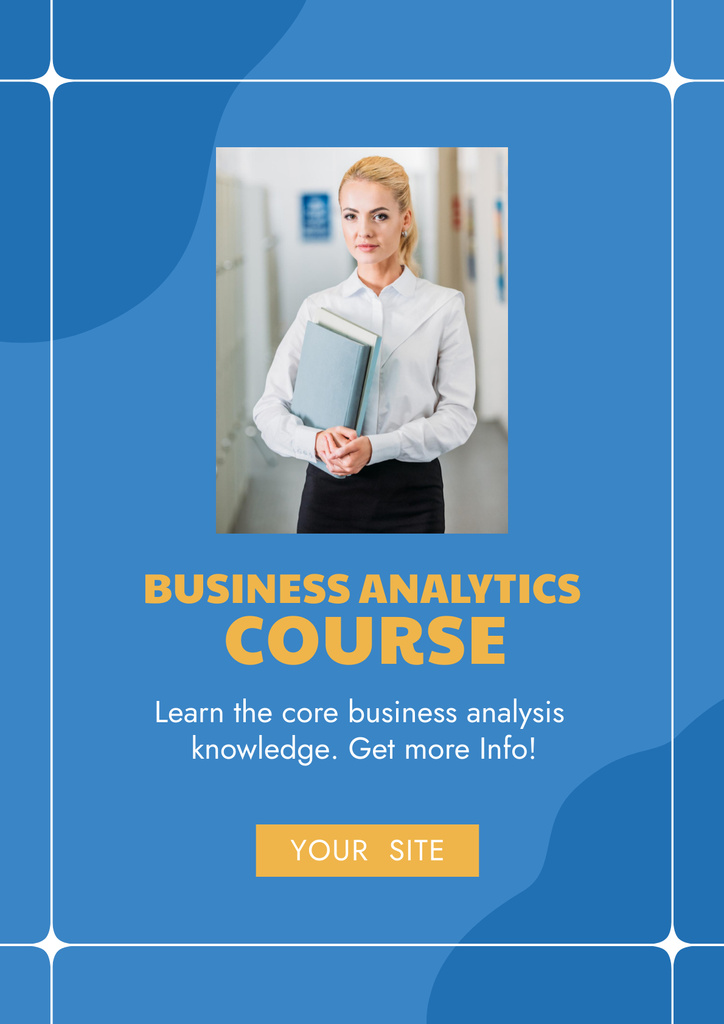 Szablon projektu Comprehensive Business Analytics Course Promotion Poster