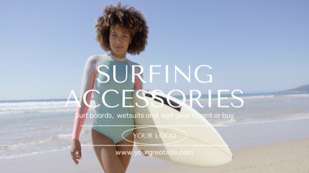 Пропозиція розпродажу аксесуарів для серфінгу Full HD video – шаблон для дизайну