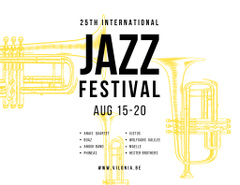 Jazz Festival Announcement with on Yellow