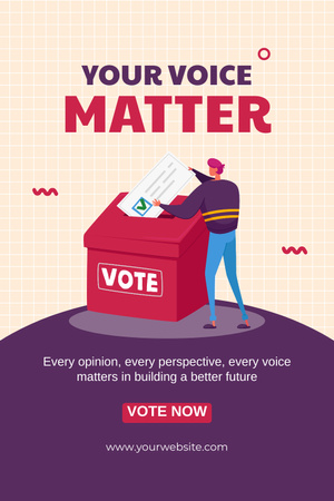 Modèle de visuel homme qui met son bulletin de vote dans l'urne - Pinterest