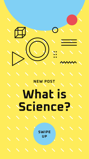 Ontwerpsjabloon van Instagram Story van Scientific Event Announcement Geometric Pattern in Yellow