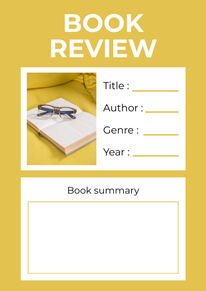 Plantilla de diseño de Book Review in Yellow Schedule Planner 