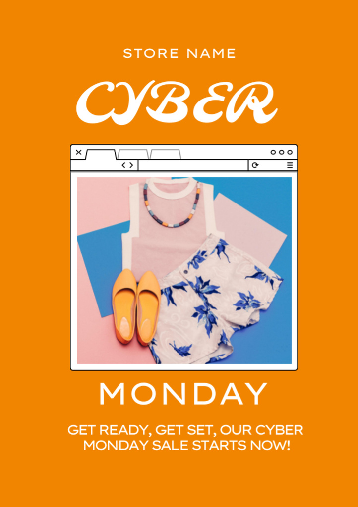 Apparel Sale on Cyber Monday Flyer A7 Design Template