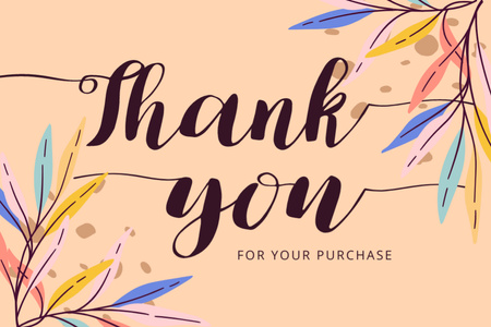 Thankful Phrase with Colored Twigs Postcard 4x6in Design Template