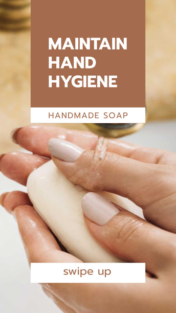 Soap ad with Hand Washing Instagram Story Πρότυπο σχεδίασης