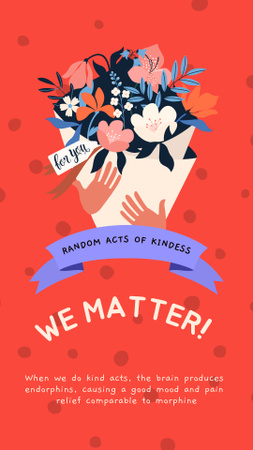 Charity cartoon illustrated red Instagram Story Design Template