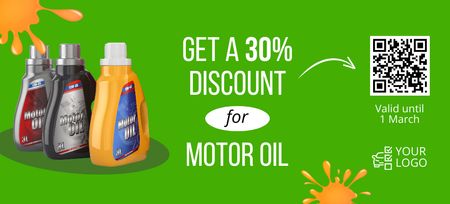 Discount Offer on Motor Oil Coupon 3.75x8.25in Design Template