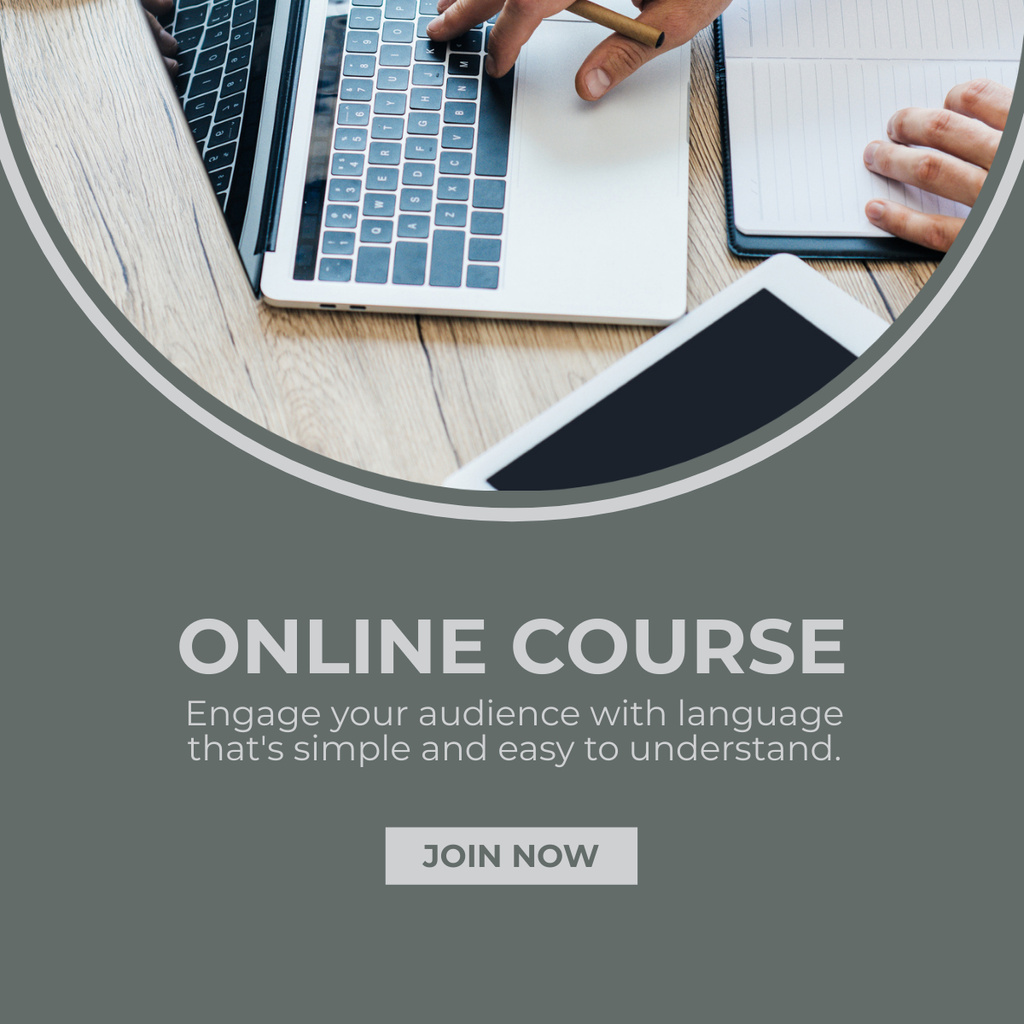 Online Course on Audience Engaging LinkedIn post tervezősablon