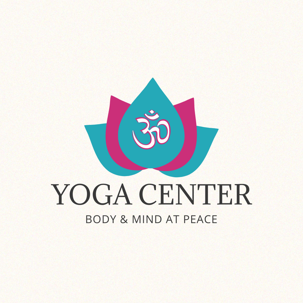 Yoga Center Emblem Logo Design Template