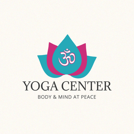 Yoga Center Emblem Logo Design Template