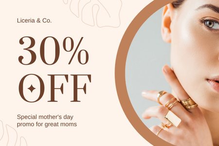 Template di design Beautiful Jewelry Offer on Mother's Day Gift Certificate
