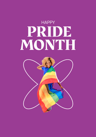 Plantilla de diseño de Awareness of Tolerance to LGBT with Woman in Flag Poster 28x40in 