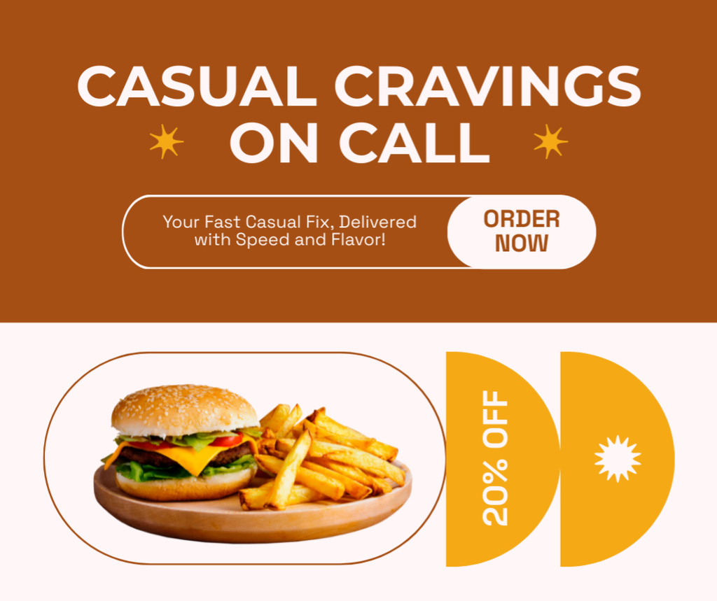 Plantilla de diseño de Offer of Discount on Fast Food Order Facebook 