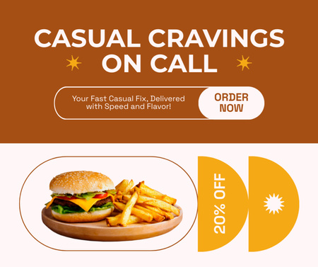 Offer of Discount on Fast Food Order Facebook Design Template