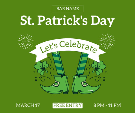 Let's Celebrate St. Patrick's Day Facebook Design Template